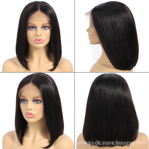 Deep Curly Wave Short Bob Wig Raw Brazilian Virgin Human Hair HD Transparent Lace Front Wigs For Black Women Human Hair Bob Wigs